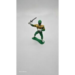 Vintage 1993 Bandai Green Mighty Morphing Figurine Holding‎ A Weapon Great Cond.